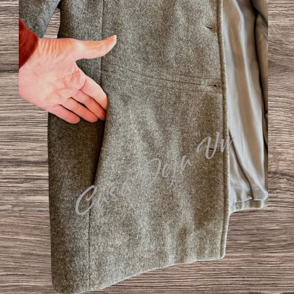 London Fog Women's Wool Peacoat Button Down Fully Lined Heavy Winter Coat - Picture 4 of 9